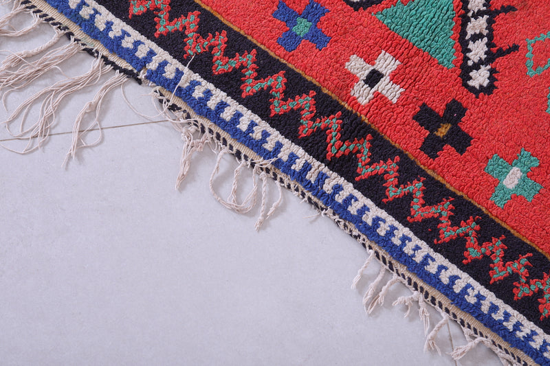 Colorful Handmade Berber Red Rug - 4.6 X 5.9 Feet - Azilal rugs