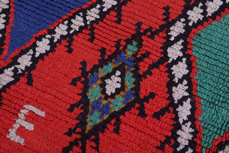 Colorful Handmade Berber Red Rug - 4.6 X 5.9 Feet - Azilal rugs