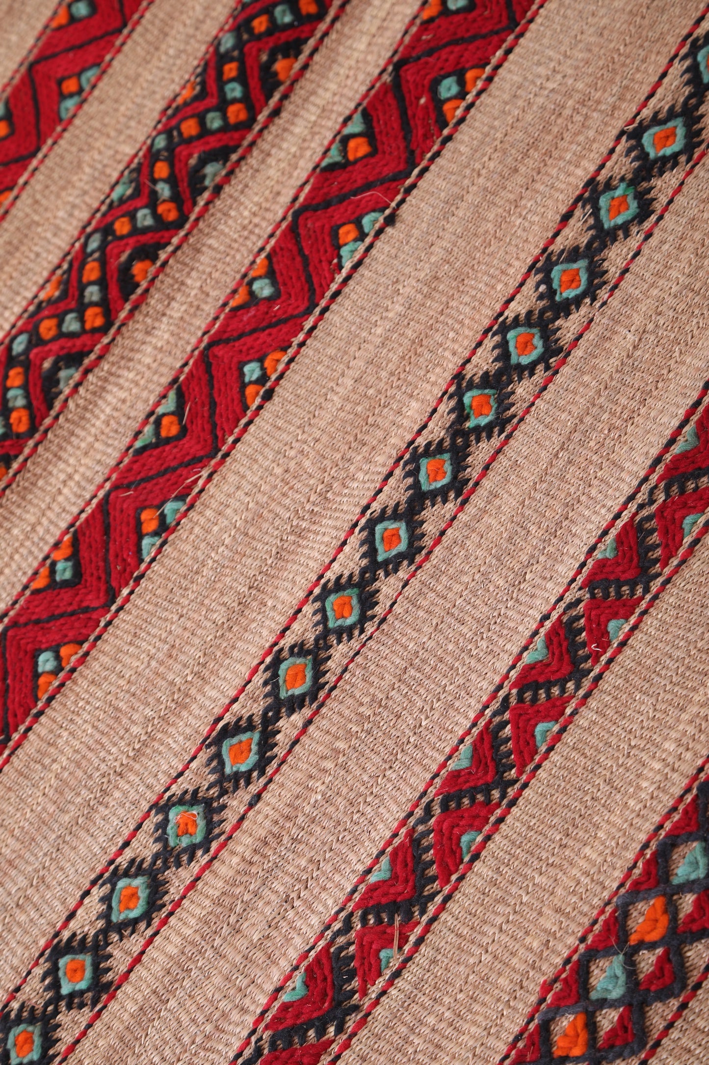 Vintage handmade moroccan berber hassira 6.2 FT X 8.2 FT