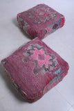 Two kilim berber handmade moroccan rug pouf