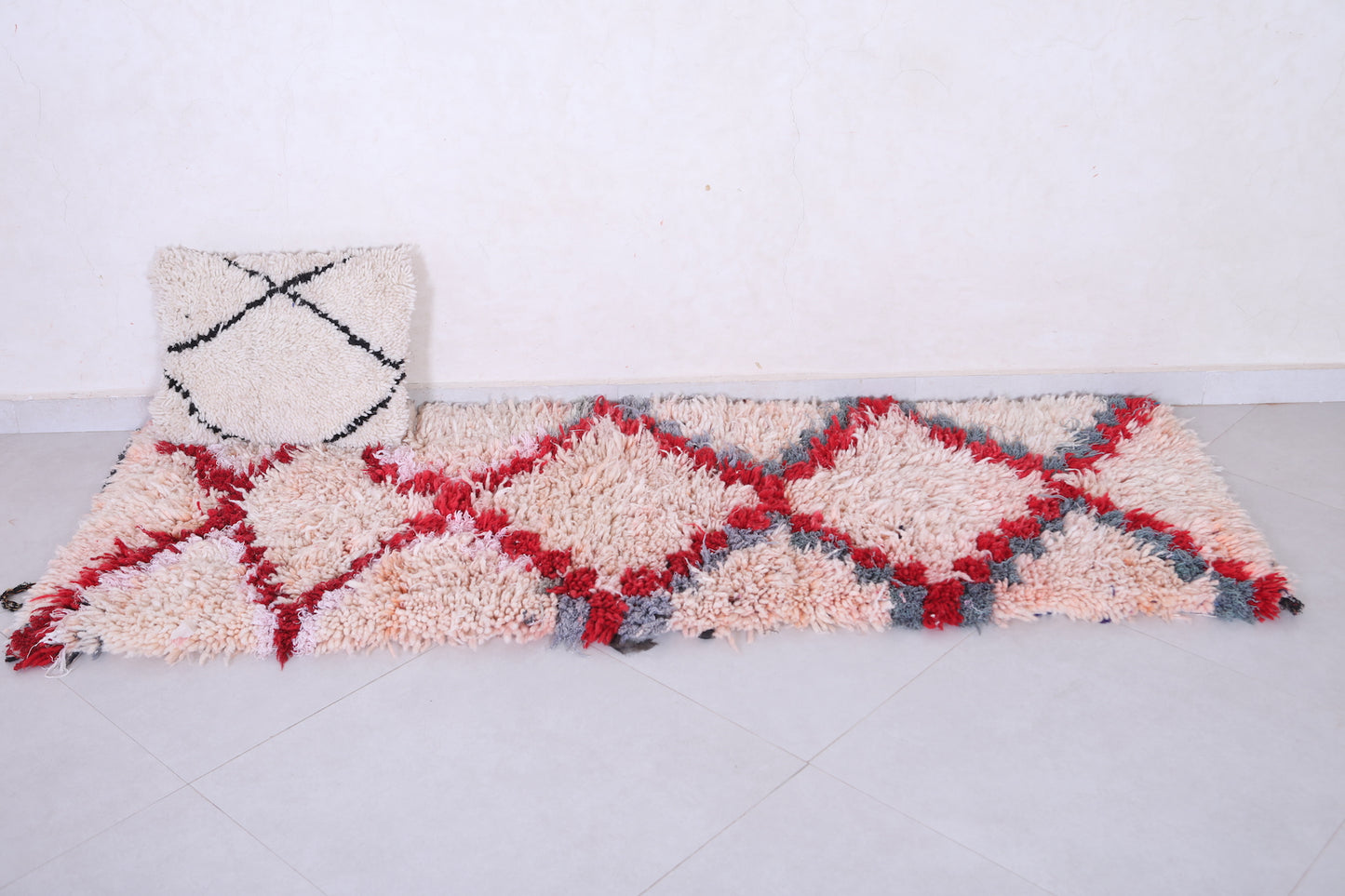 Pink Moroccan Hallway Rug 2.5 X 6.6 Feet