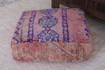 Moroccan berber handmade old azilal rug pouf