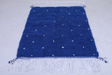 Blue moroccan handmade rug 3.1 FT X 4.1 FT