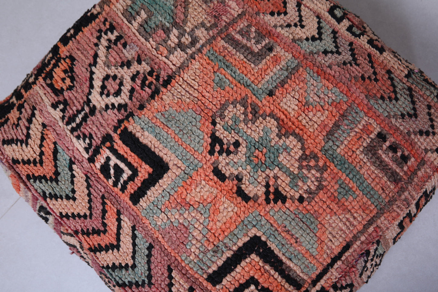 Moroccan colorful berber ottoman rug pouf