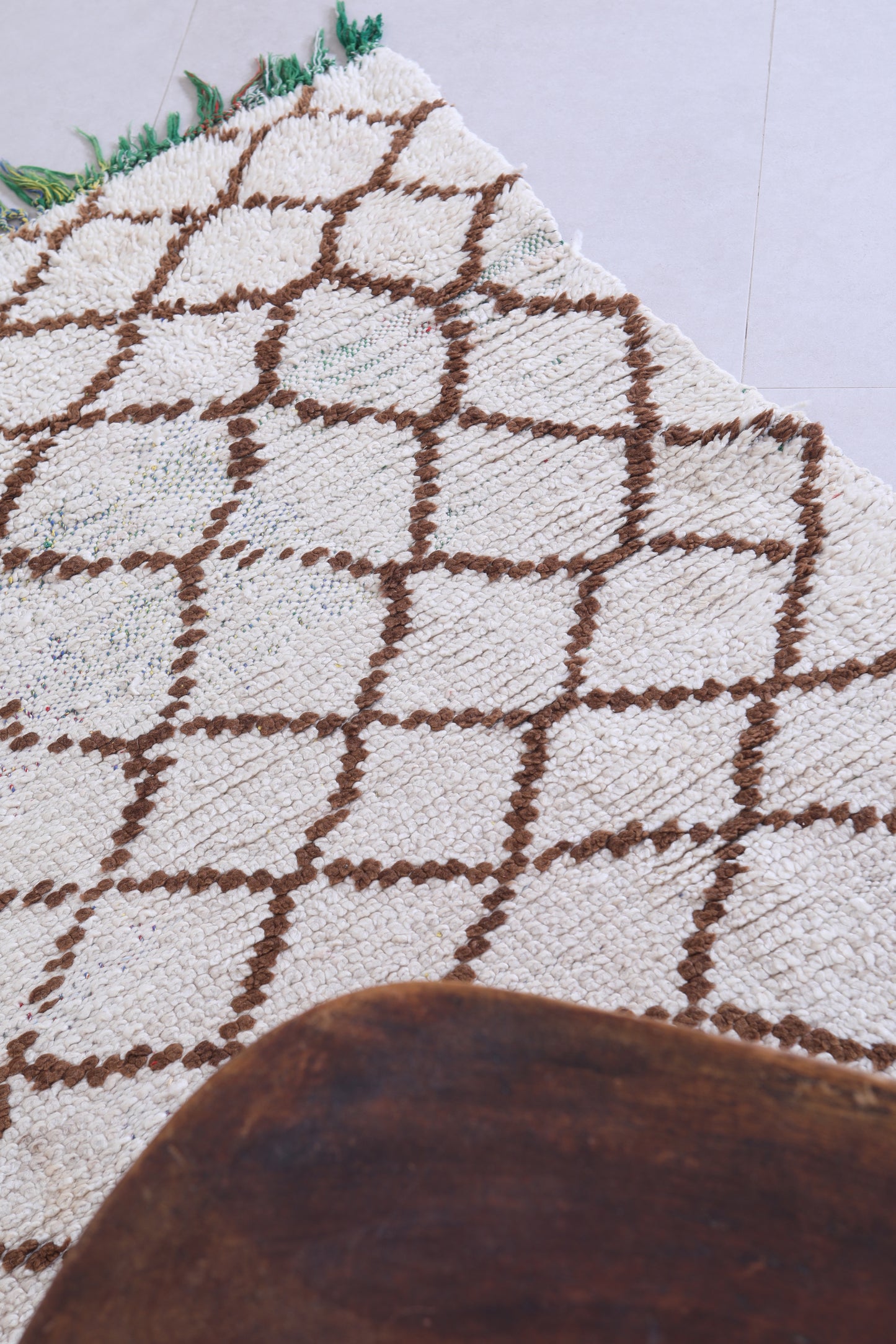 Vintage handmade moroccan berber runner rug 3.5 FT X 6.4 FT