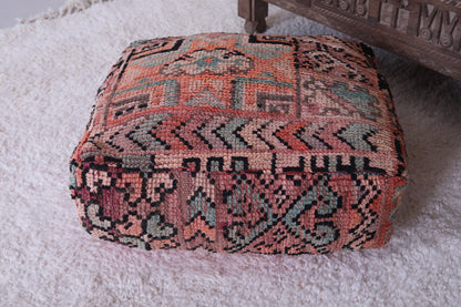 Moroccan colorful berber ottoman rug pouf