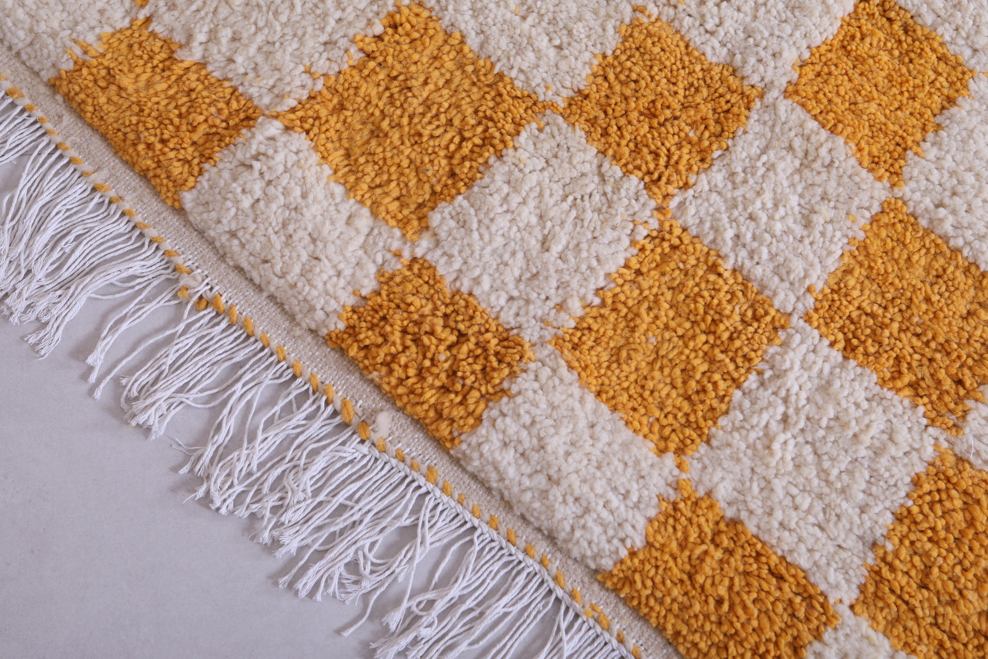 Checkered Moroccan rug - Yellow Checkered rug - Custom Rug