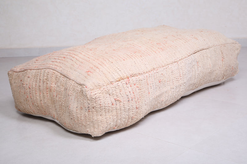 Beige Handmade Moroccan Kilim Pouf - Moroccan kilim pouf