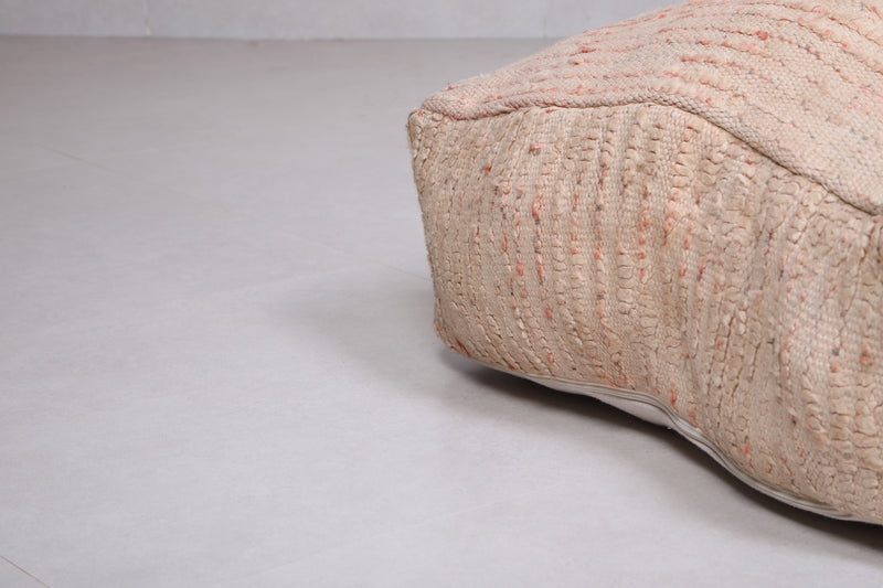 Beige Handmade Moroccan Kilim Pouf - Moroccan kilim pouf