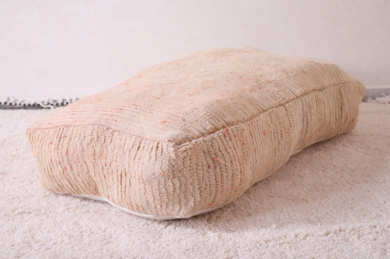 Beige Handmade Moroccan Kilim Pouf - Moroccan kilim pouf