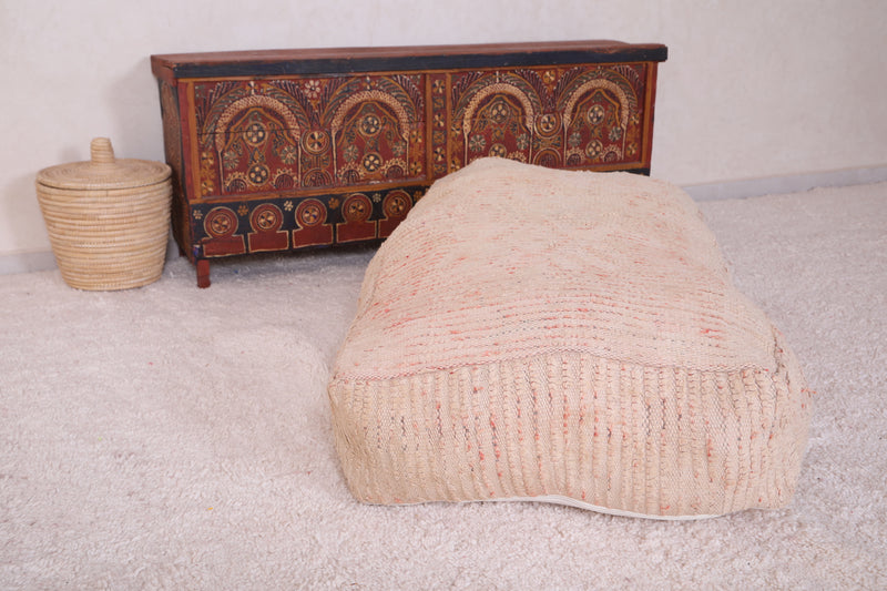 Beige Handmade Moroccan Kilim Pouf - Moroccan kilim pouf
