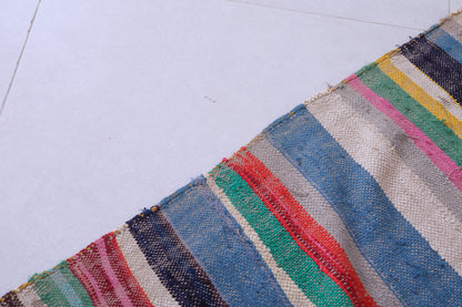 Colourful moroccan handwoven kilim 4.9 FT X 9.1 FT