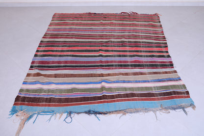 Vintage moroccan handwoven kilim 5.5 FT X 7.1 FT