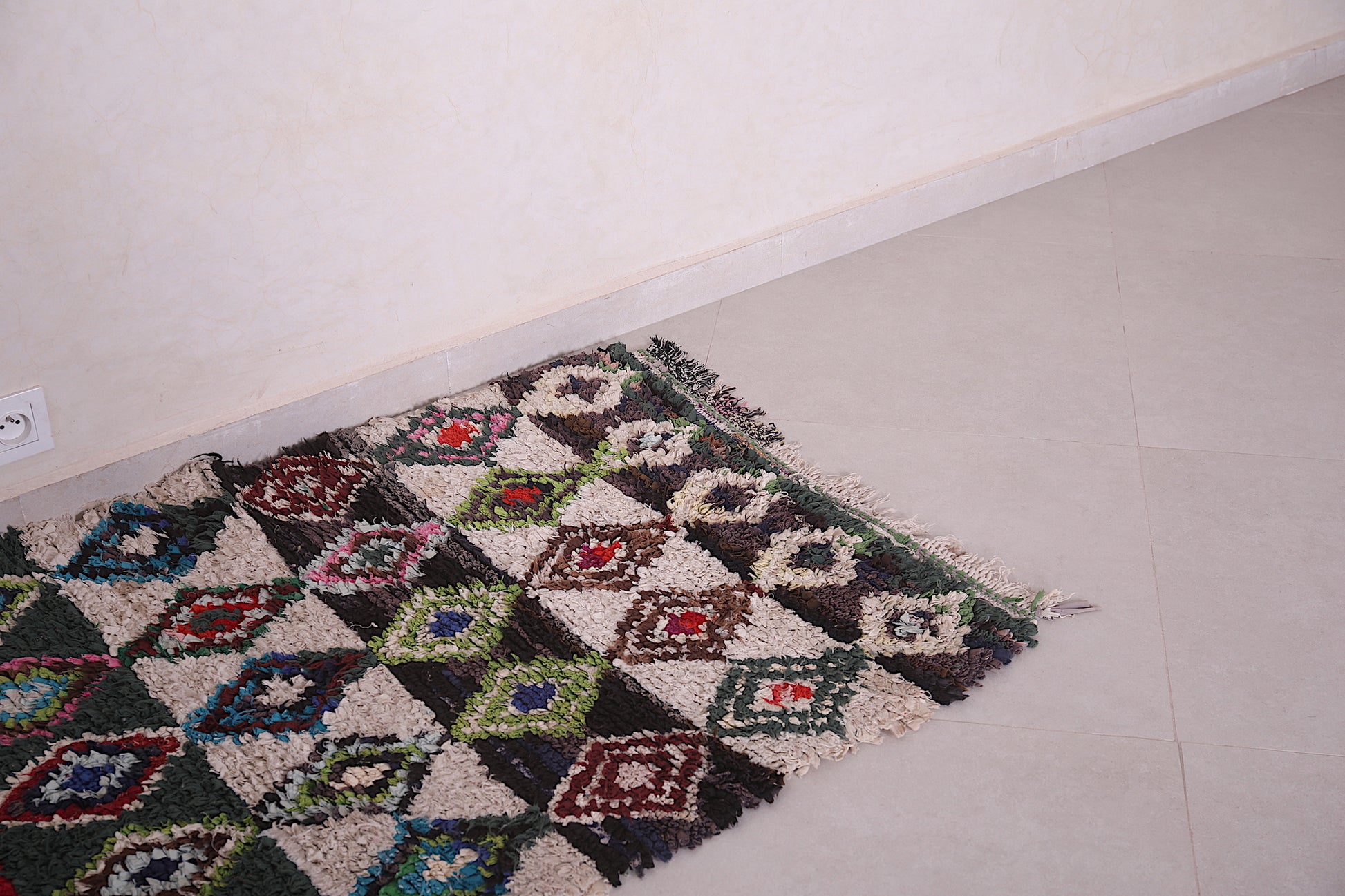Boucherouite azilal rug 3 x 5.1 Feet
