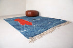Blue Moroccan Beni Ourain Tribal Rug 8.2 FT X 10.1 FT