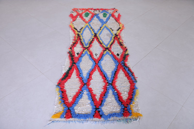 Moroccan Runner Rug - 2.2 x 6.6 Feet Handmade Wool - moroccan rug