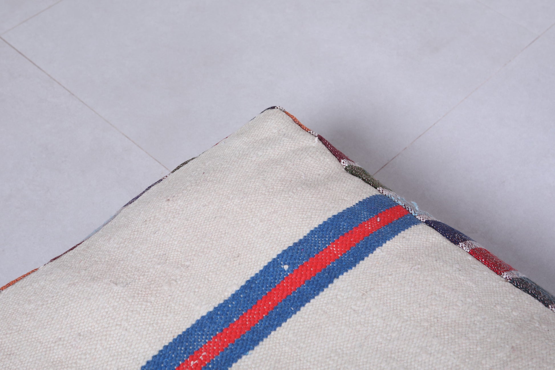 Two moroccan berber azilal handmade rug pouf