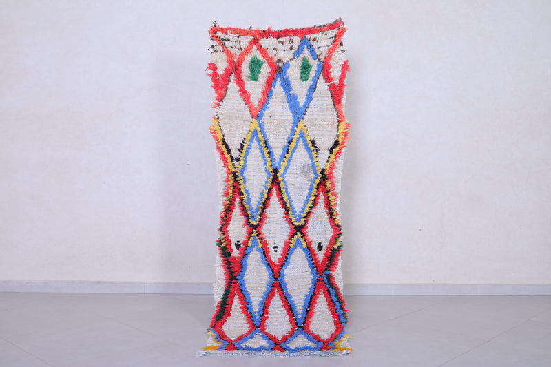 Moroccan Runner Rug - 2.2 x 6.6 Feet Handmade Wool - moroccan rug