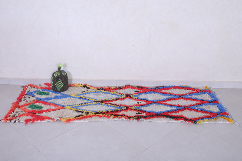 Moroccan Runner Rug - 2.2 x 6.6 Feet Handmade Wool - moroccan rug