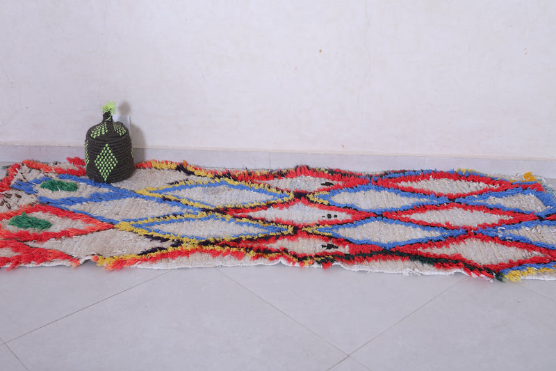 Moroccan Runner Rug - 2.2 x 6.6 Feet Handmade Wool - moroccan rug