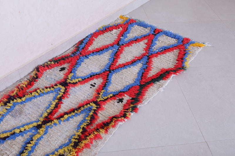 Moroccan Runner Rug - 2.2 x 6.6 Feet Handmade Wool - moroccan rug