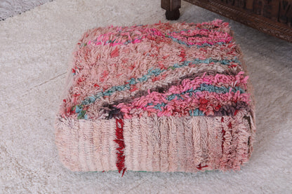 Moroccan handmade berber rug ottoman pouf