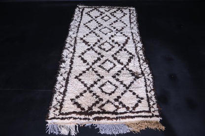 Vintage handmade moroccan berber runner rug 3 X 6.7 Feet