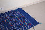 Blue vintage moroccan handwoven kilim 3.2 FT X 4.8 FT