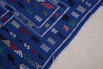 Blue vintage moroccan handwoven kilim 3.2 FT X 4.8 FT