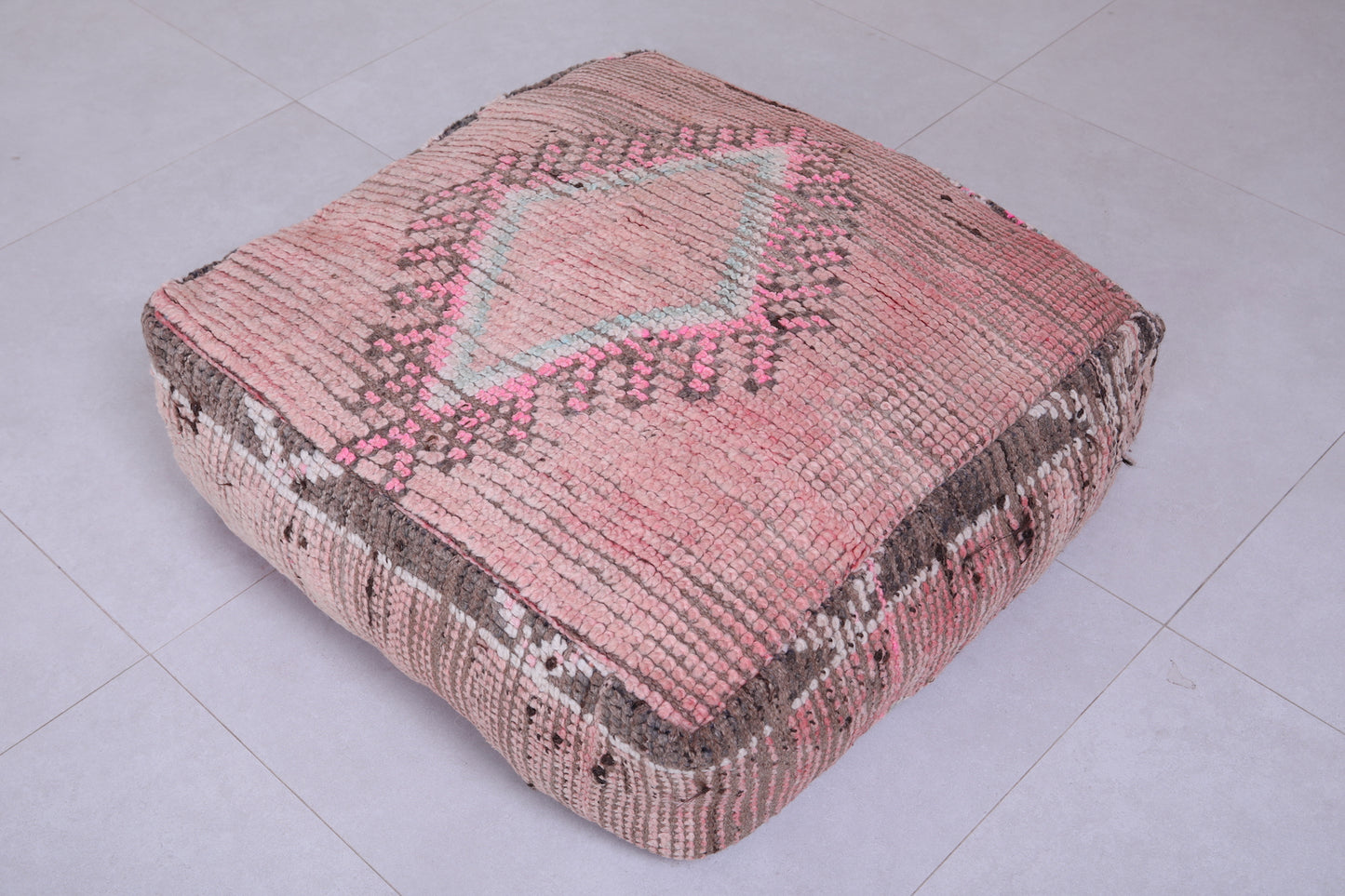 Moroccan handmade ottoman rug pouf