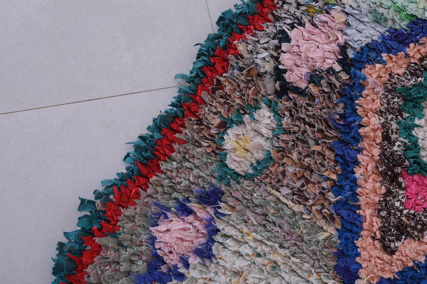 handmade boucherouite rug 2.2 X 5.8 Feet