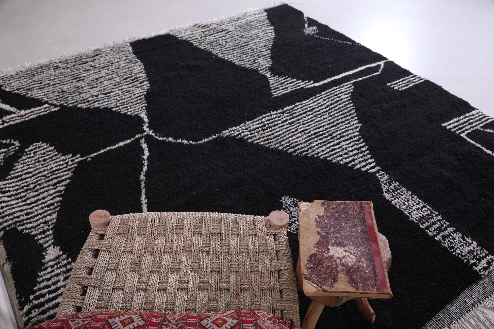 Shag Moroccan rug - Black rug -Custom Rug