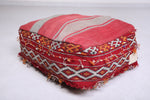 Hand Knotted berber Moroccan rug Pouf Ottoman