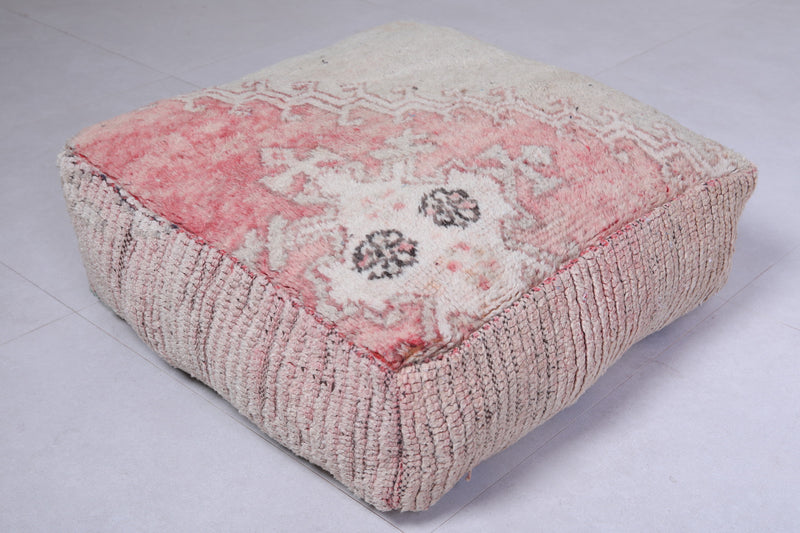 Two handmade moroccan berber old rug pouf - kilim pouf