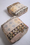 Two moroccan vintage azilal berber poufs
