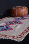 Vintage handmade moroccan berber runner rug 3.7 FT X 6.2 FT