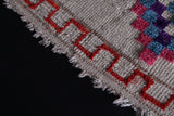 Vintage handmade moroccan berber runner rug 3.7 FT X 6.2 FT