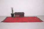 Red Flat Woven Moroccan Kilim Rug 4.2 X 10.4 Feet