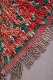 Pink and Green Moroccan Rug Runner 2.7 X 6 Feet