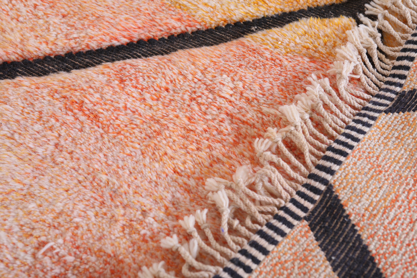 Orange Moroccan berber rug - Handmade Boujaad Rug- Custom Rug