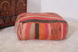 Stunning Kilim woven rug pouf ottoman