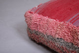 Two pink handmade berber rug pouf