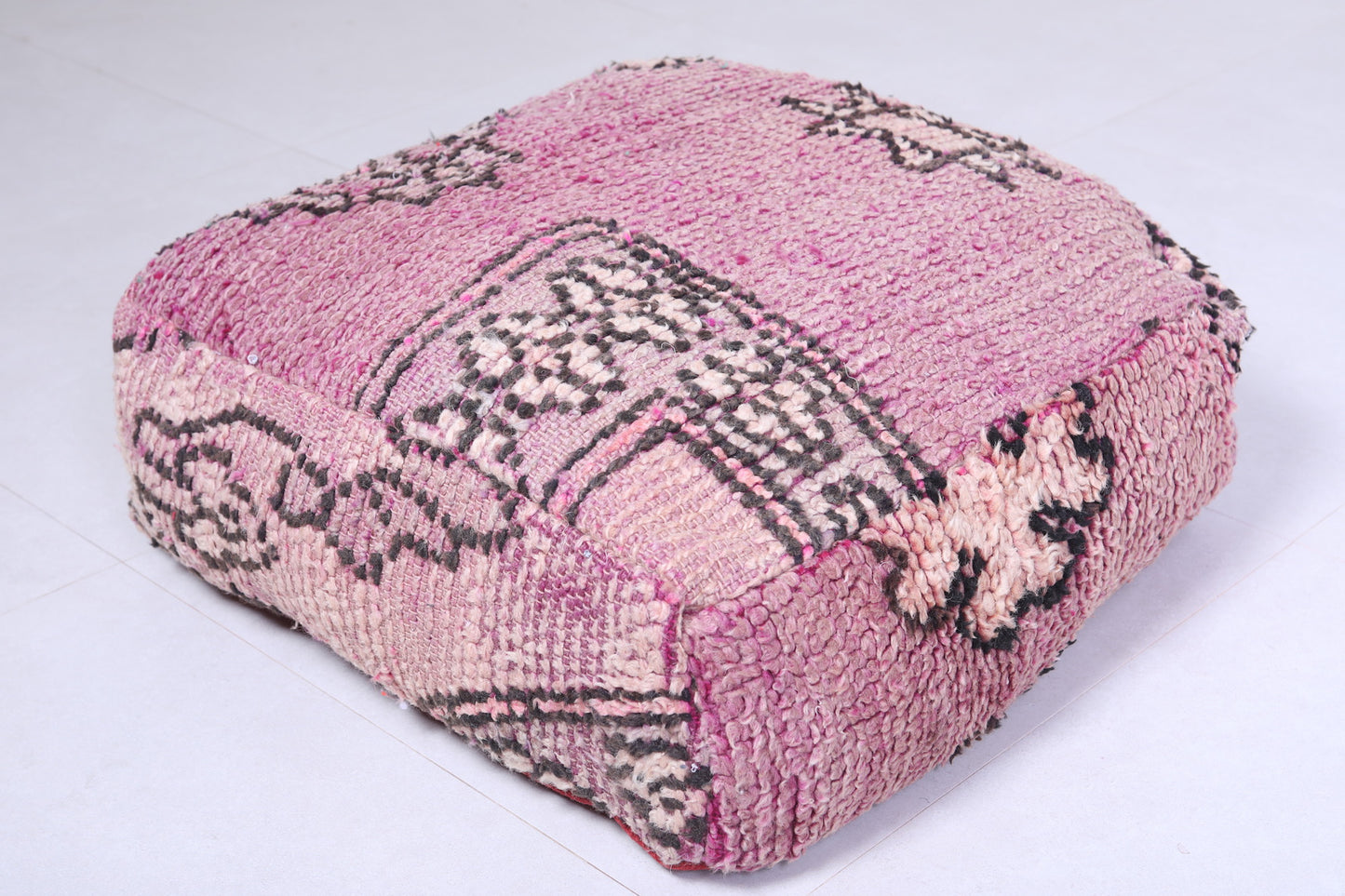 Two moroccan handmade berber rug pouf