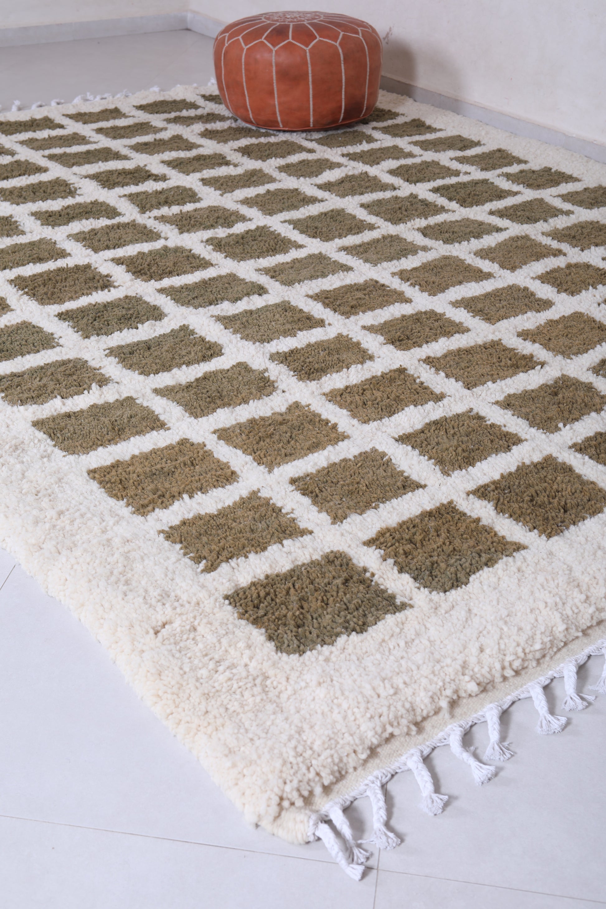 Contemporary rug - Green Checkered rug - Green rug