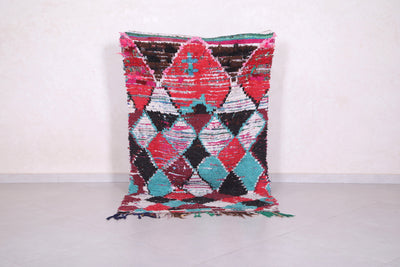 Colorful Vintage Moroccan Wool Rug – 3.4 x 5.7 Feet - moroccan rug