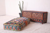 Colorful Moroccan Floor Pouf Ottoman