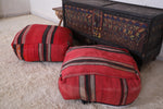 Two Berber Floor Poufs Ottoman for Home Decor