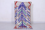Vintage handmade moroccan berber runner rug 2.6 FT X 5.1 FT