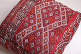 Two Moroccan Berber rug Poufs red ottoman