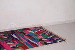 Colorful Vintage Azilal rug 3.8 X 5.6 Feet